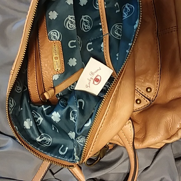 ✔️Lucky Brand Tan Crossbody Satchel, EUC - Picture 6 of 6